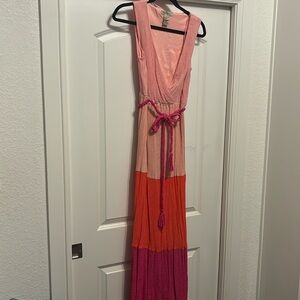 Color block summer maxi dress, S